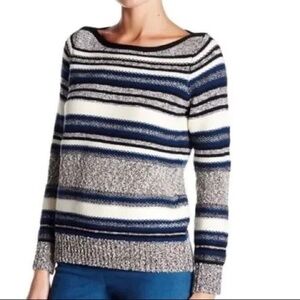 Vince. Striped Boatneck Pullover Sweater Small